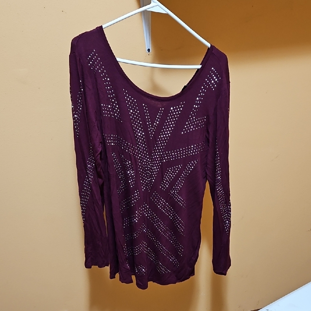 Rock & Republic Deep Purple Studded Blouse
